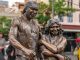 The statues of Uncle Archie Roach AC and Aunty Ruby Hunter photo by T J Garvie