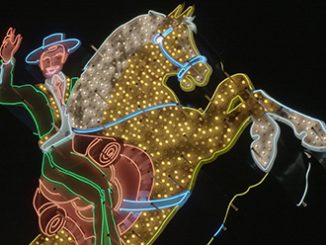 Neon Hacienda Horse and Rider