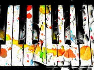 Paint splattered piano