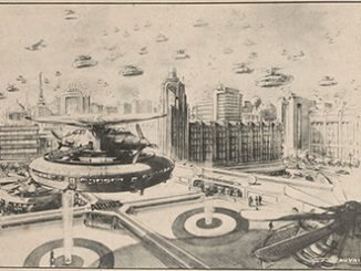 SLV Peak Hour, 1970; A vision of future Melbourne by CF Beauvais in 1943