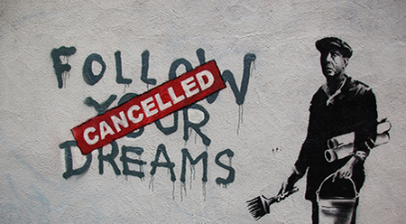 Banksy, Follow Your Dreams (Cancelled) - photo by Chris Devers