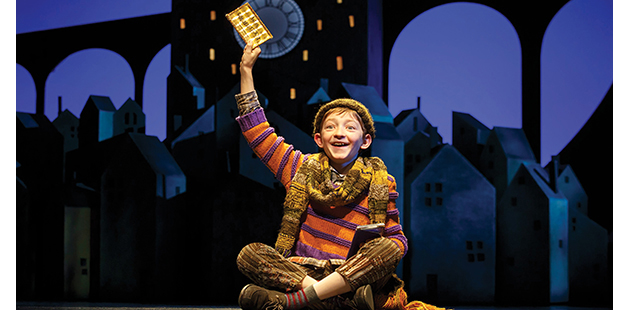 Ryan Foust as Charlie in Charlie and the Chocolate Factory (Original Broadway Cast 2017) - photo by Joan Marcus
