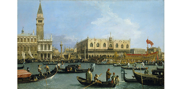 Canaletto, Venice: The Bacino di S. Marco on Ascension Day, c.1733–4. Royal Collection Trust