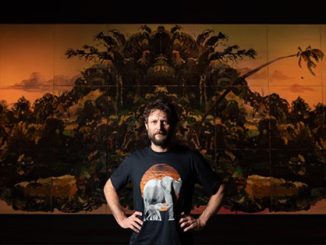 Ben Quilty in front of Fairy Bower Rorschach