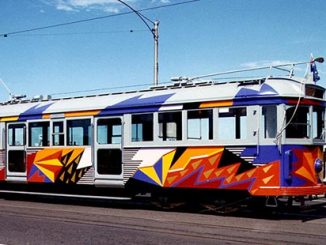 Lesley Dumbrell painted tram, 1986 - courtesy of Public Office Record Victoria