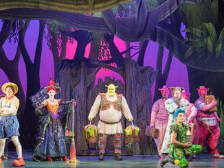 Shrek The Musical Ben Mingay and Ensemble - photo by Brian Geach