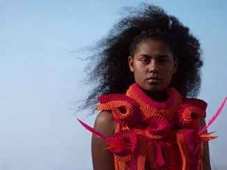 Grace Lillian Lee, Body Armour - A Weave of Reflection Pink and Orange, 2018 - photo by Wade Lewis. Image courtesy of the artist