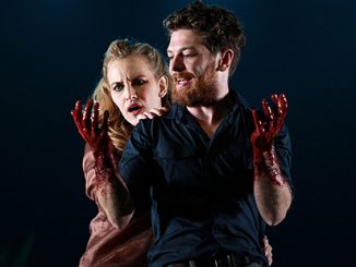 Kate Mulvany and Dan Spielman in Bell Shakespeare's production of Macbeth at the Sydney Opera House (2012) - photo by James Rush