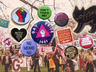 Adelaide-Gay-Pride-Week-September-1973-(Jill-Julius-Matthews-Collection)-with-collaged-badges-Australian-Queer-Archives-(AQuA)