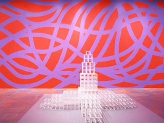 Installation-view-of-Sol-LeWitt Wall-drawing-#955-loopy-doopy-(red-and-purple) 2000