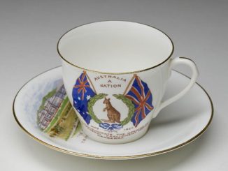 NMA-Souvenir-white-china-cup-and-saucer-commemorating-the-opening-of-Federal-Parliament-on-9-May-1927