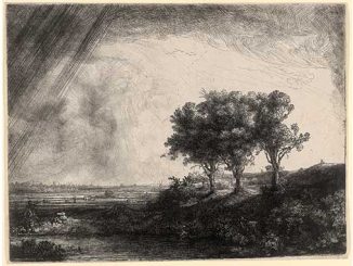 AAR-NGV-Rembrandt-Harmensz-van-Rijn-The-three-trees-1643