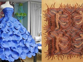 Melbourne-Craft-&-Quilt-Fair-Jo-Neville-paper-dress-Jo-Dixey-embroidery