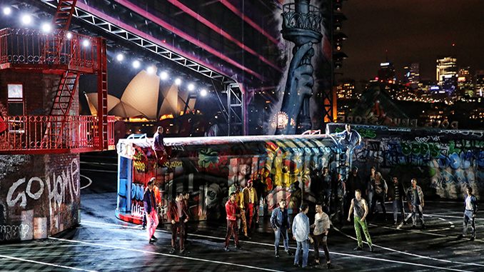 Opera Australia's 2019 cast of West Side Story on Sydney Harbour