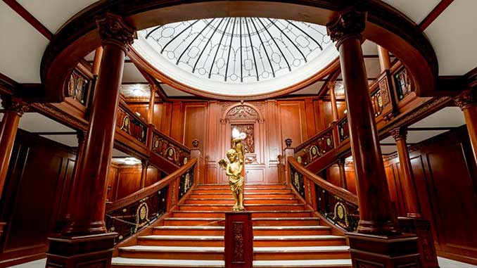 AAR The Grand Staircase in Titanic The Artefact Exhibition at Melbourne Museum photo by Tim Carrafa