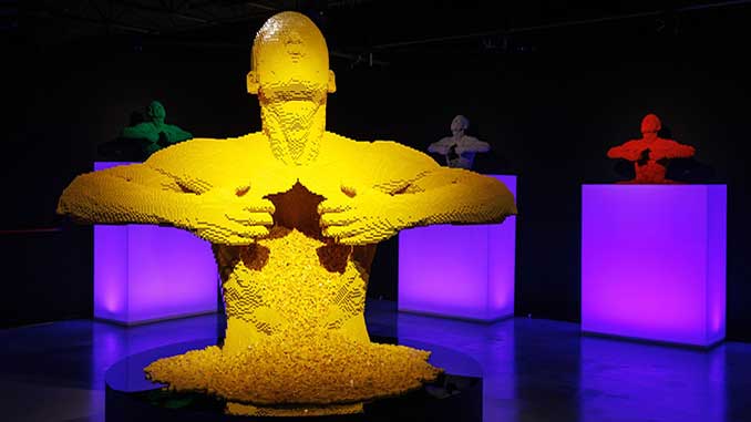 Installation view of the Art of The Brick Immersive Experience
