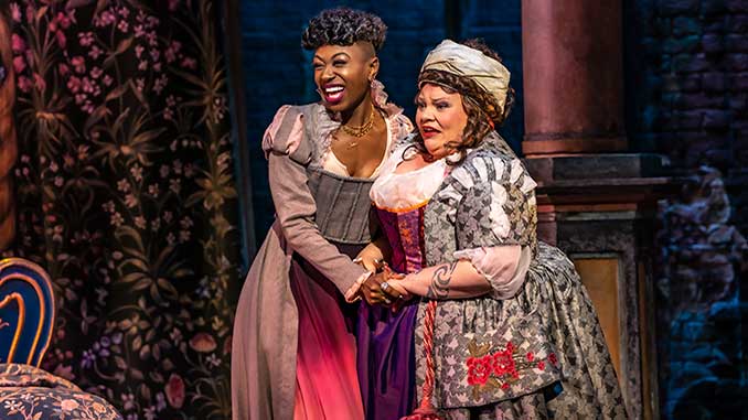 Keala Settle as Angelique with Miriam-Teak Lee in the West End production of & JULIET photo by Johan Persson