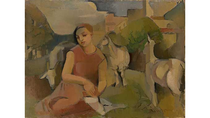 NGV Grace Cowley Girls with Goats 1928