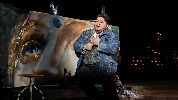 Opera Australia Diego Torre as Cavaradossi in Tosca at Margaret Court Arena photo by Jeff Busby