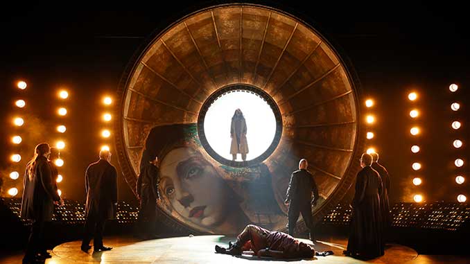 Opera Australia Karah Son as Tosca and cast in Tosca at Margaret Court Arena photo by Jeff Busby
