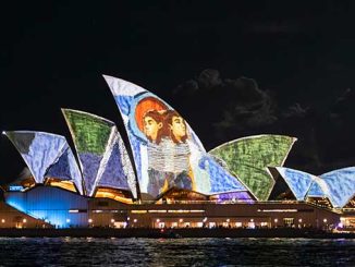 Vivid Sydney 2024 The Sydney Opera House sails show off the work Echo by Julia Gutman and Pleasant Company courtesy of Destination NSW