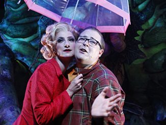 Esther Hannaford and Brent Hill in Little Shop of Horrors photo by Jeff Busby tour editorial