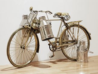 Installation view of Subodh Gupta Everyday Divine photo by Tom Ross