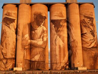 Guido van Helten's Brim Silo Artwork - photo by Guido van Helten