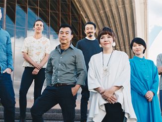 (Brook Andrew, Yasmin Smith, Hoy Cheong Wong, Koji Ryui, Mami Kataoka (21st Biennale of Sydney Artistic Director), Rika Noguchi, NS Harsha Photo: Catherine McElhone