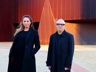 MAF Maree Di Pasquale and Charles Justin on the future site of the 2018 Melbourne Art Fair