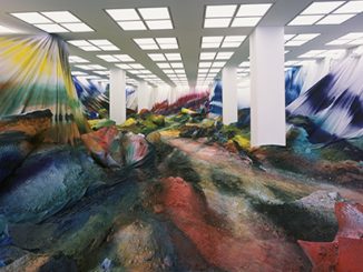 Katharina Grosse, Inside the Speaker, 2014, Museum Kunstpalast Dusseldorf. © Katharina Grosse and VG Bild-Kunst Bonn, 2017; Photo: Nic Tenwiggenhorn