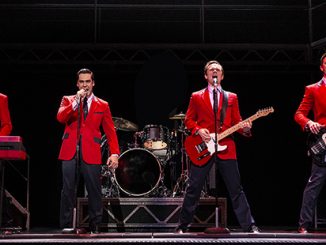 Thomas McGuane, Ryan Gonzalez, Cameron MacDonald and Glaston Toft star in the Jersey Boys - photo by Jeff Busby