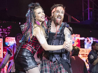Samantha Marceddo (Oz) and Dave Smith (Brit) in We Will Rock You - photo by Ben Appleton