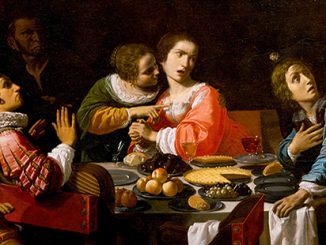 AH18 Giovanni Martinelli, Death Comes to the Banquet Table (Memento Mori), Circa 1635