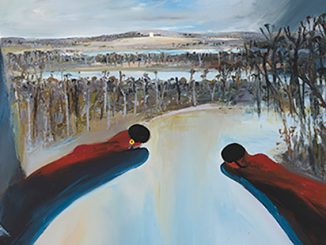 Arthur Boyd, Hanging rocks with bathers and Mars, c. 1985 (detail). Oil on canvas. Bundanon Trust Collection
