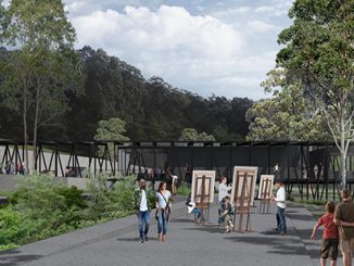 Bundanon Outdoor learning on terrace looking west - credit Kerstin Thompson Architects