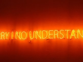 Blake Prize, Pamela Leung, SORRY I NO UNDERSTAND, 2018, neon