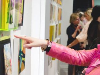Visitors-at-the-opening-of-the-Linden-Postcard-Show-2019-20-photo-by-Theresa-Harrison