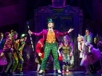 Stephen-Anderson-as-Willy-Wonka-(centre)-with-the-Cast-of-Charlie-and-the-Chocolate-Factory-photo-by-Darren-Thomas