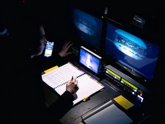 WA-Stage-Manager-Erin-Coubrough-calling-a-rehearsal-at-His-Majesty's-Theatre-Perth
