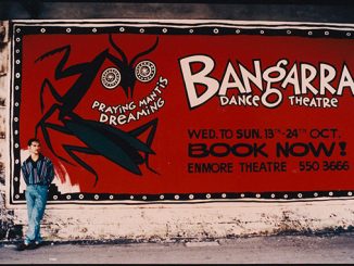 NLA-Tim-Webster-Stephen-Page-with-Poster-for-Praying-Mantis-Dreaming-1993