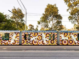 RISING-Reproduction-of-Tram-No.-829-(1991)-by-Lin-Onus-(Yorta-Yorta)-photo-by-James-Morgan