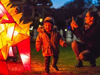 People-near-lantern-installation-court