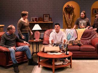 Steve Le Marquand, Pippa Grandison, Ian Wilkes, Ebony McGuire and Jo Morris in Barracking for the Umpire - photo by Daniel J Grant