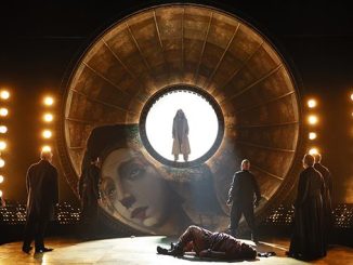 Opera Australia Karah Son as Tosca and cast in Tosca at Margaret Court Arena photo by Jeff Busby