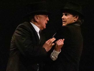 THE WOMAN IN BLACK John Waters and Daniel MacPherson photo by Justin Nicholas