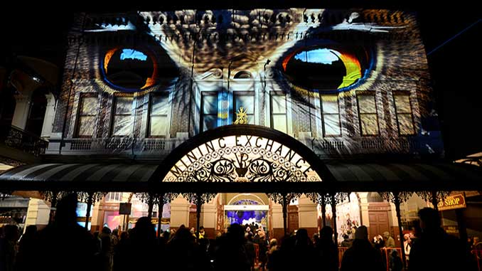 Whoo’s Looking on the Mining Exchange Building photo by Renee Reid Love Drum Creative