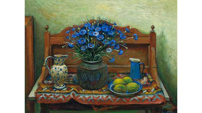 Margaret Olley Still life with cornflowers 1995