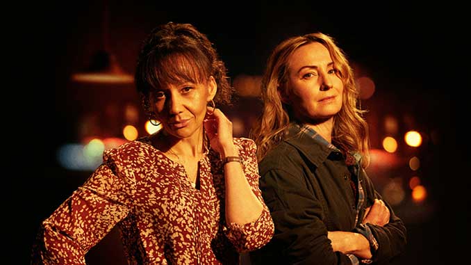 STC Paula Arundell and Lisa McCune star in SWEAT photo by Rene Vaile