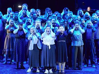 The Opera Australia Chorus in Opera Australia’s 2023 production of Chorus at the Sydney Opera House photo by Keith Saunders